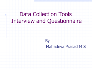 Data Collection Tool Questionnaire and Interview