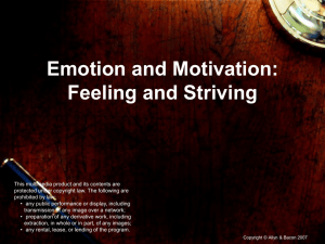 Emotion and Motivation: Feeling and Striving