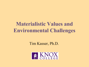 Materialistic Values and Environmental Challenges
