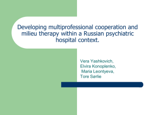 Developing multiprofessional cooperation and milieu therapy within