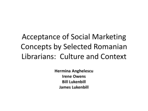 Accepting of Social Marketing Concepts by Selected Romanian