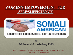 Somali Refugee Women: Empowerment of Self
