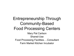 Entrepreneurship Through Community Based Food Processing