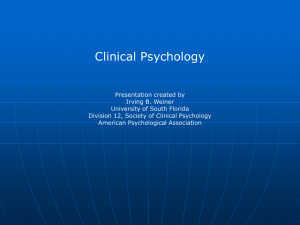 Clinical Psychology - American Psychological Association