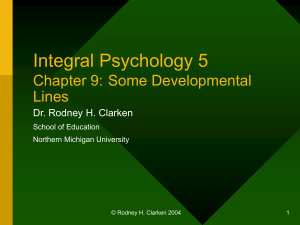 Integral Psychology 5: Some Developmental Lines