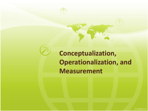 Conceptualization, Operationalization, and Measurement