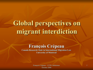 Controlling irregular migration in Canada