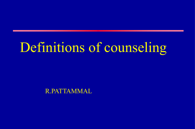 What Is Definition Of Counseling