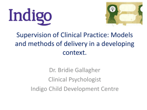 Supervision of Clinical Practive