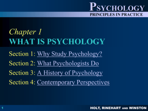 CHAPTER 1 WHAT IS PSYCHOLOGY