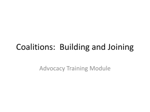 Coalitions: Building and Joining