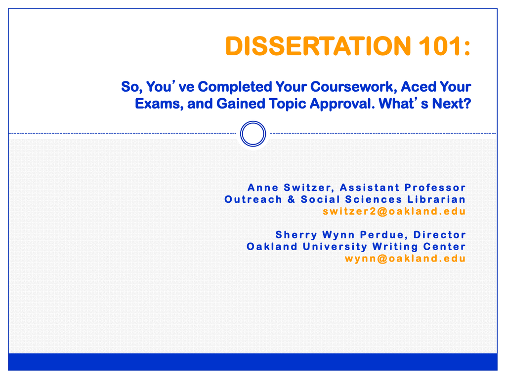 dissertation 101