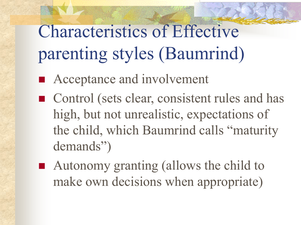 what is baumrind's research on parenting styles