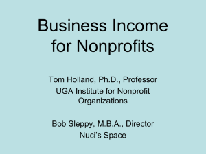Business Income for Nonprofits - "Building Community Services That