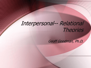 Interpersonal-- Relational Theories