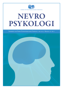 Nevropsykologi 1-2013 - Norsk nevropsykologisk forening