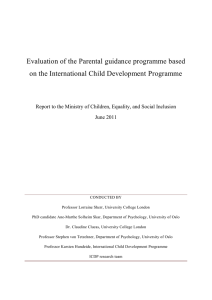Evaluation of the Parental guidance program Based on the