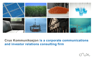 Crux Kommunikasjon is a corporate communications and investor