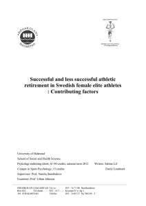 Successful and less successful athletic retirement in Swedish female