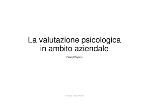 La valutazione psicologica in ambito aziendale