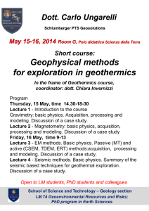 Short course: Geophysical methods for exploration in geothermics