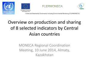 Overview on production and sharing of 8 selected indicators by