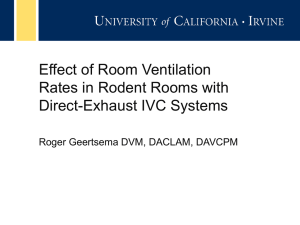 Effect of Room Ventilation Rates in Rodent Rooms with Direct