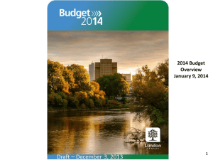 Property Tax Budget Presentation - Overview of