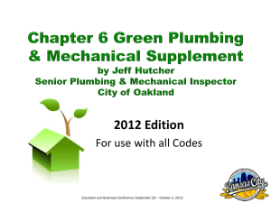 Green Plumbing & Mechanical Supplement for Chapter 6 – IAPMO