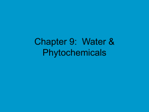 Chapter 9: Water & Phytochemicals