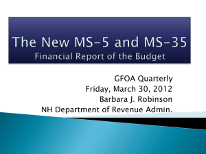 The New MS-5 and MS-35 - New Hampshire Government Finance