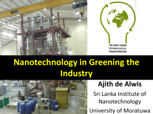 Nanotechnology in greening the industry by Prof. Ajith de Alwis
