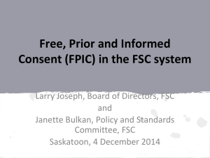 Introduction to FPIC in FSC Standards