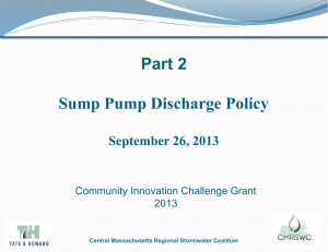 Sump Pump Policy - Central MA Regional Stormwater Coalition