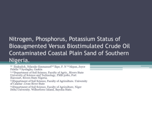 Nitrogen, Phosphorus, Potassium Status of Bioaugmented