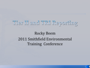 Tier II and TRI Reporting (R.Beem)