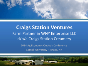 Craigs Station Ventures: Farm Partner in WNY