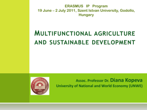 Multifunctional agriculture and sustainable development