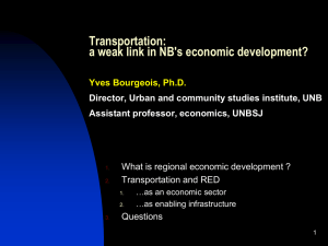 Transportation: A Weak Link In NB`s Economic Development?