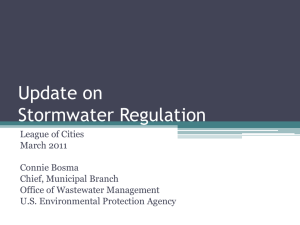 Update on Stormwater Regulation