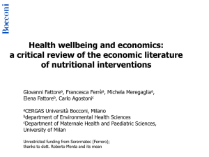 Giovanni Fattore – Health wellbeing and economics