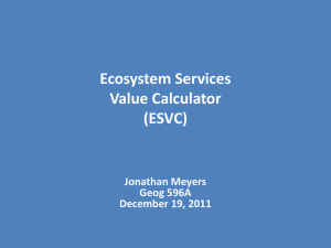 Ecosystem Services Value Calculator & Decision Support Tool (ESVC)