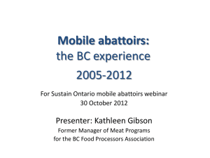 Mobile abattoirs: the BC experience