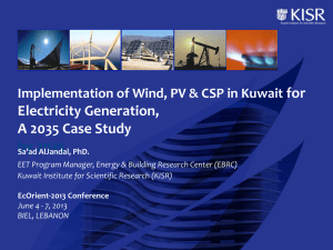 Implementation of Wind, PV & CSP in Kuwait for Electricity
