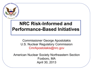 Risk and Performance Based NRC Initiatives