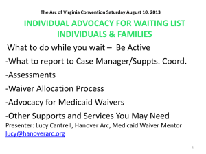 Individual Advocacy for Waiting List Families