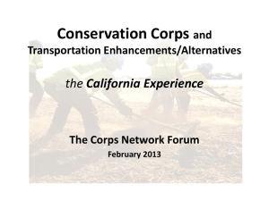 Conservation Corps and Transportation Enhancements/Alternatives