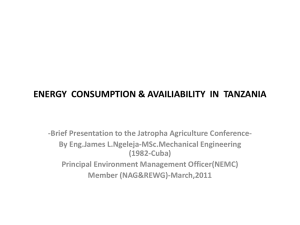 Energy consumption and availability in Tanzania