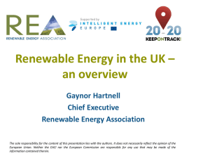 Renewable Energy in the UK * an overview