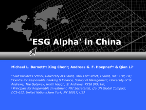 ESG Alpha in China